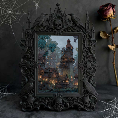 Gothic Dark Frame | Garage Man Cave Decor, Photo Holder, Waterproof Plastic Frame