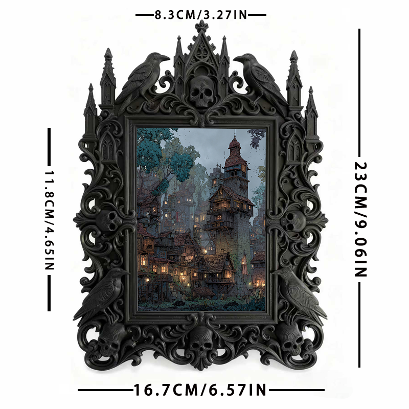 Gothic Dark Frame | Garage Man Cave Decor, Photo Holder, Waterproof Plastic Frame