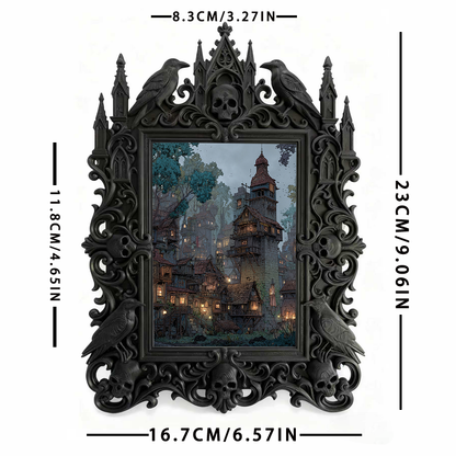 Gothic Dark Frame | Garage Man Cave Decor, Photo Holder, Waterproof Plastic Frame