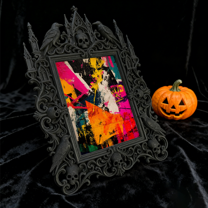 Gothic Dark Frame | Guest Room Nightstand Decor, Photo Ornament, Wall-mountable