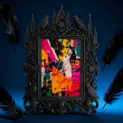 Gothic Dark Frame | Guest Room Nightstand Decor, Photo Ornament, Wall-mountable