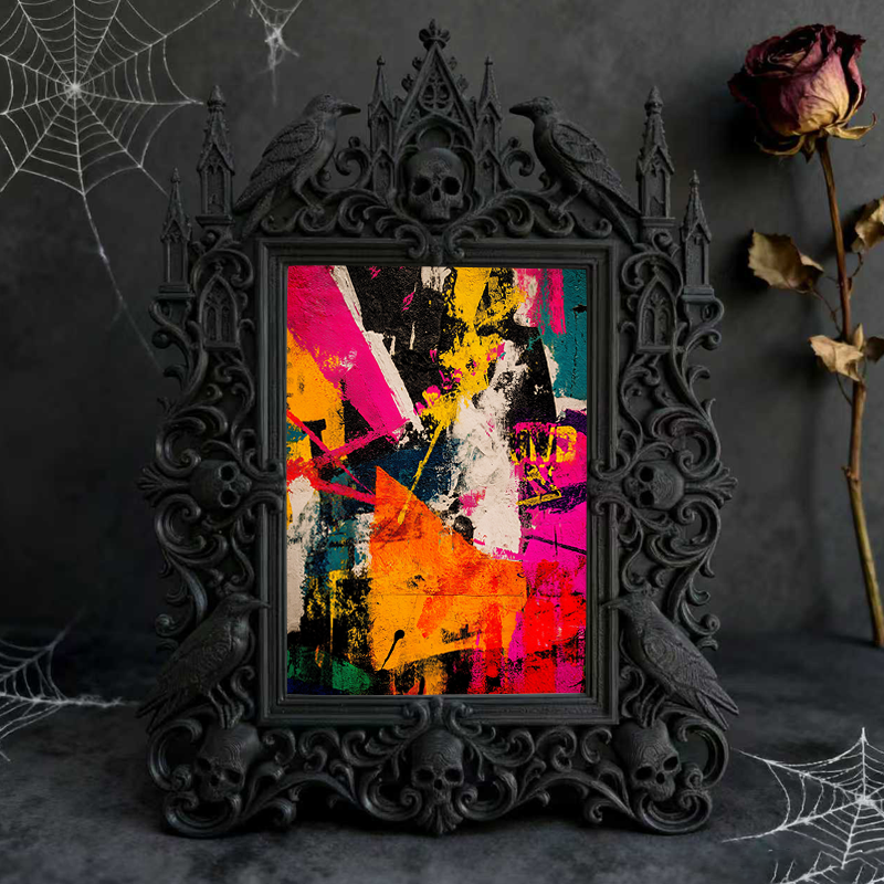 Gothic Dark Frame | Guest Room Nightstand Decor, Photo Ornament, Wall-mountable