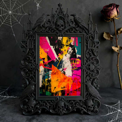 Gothic Dark Frame | Guest Room Nightstand Decor, Photo Ornament, Wall-mountable
