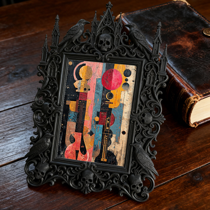Gothic Dark Frame | Meditation Corner Decor, Photo Frame, Dual-use Wall/Desktop