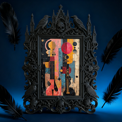 Gothic Dark Frame | Meditation Corner Decor, Photo Frame, Dual-use Wall/Desktop