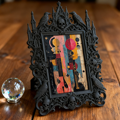 Gothic Dark Frame | Meditation Corner Decor, Photo Frame, Dual-use Wall/Desktop