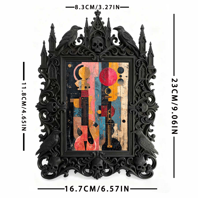 Gothic Dark Frame | Meditation Corner Decor, Photo Frame, Dual-use Wall/Desktop