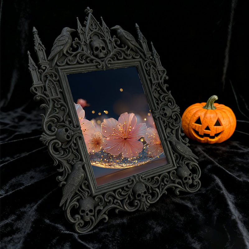 Gothic Dark Frame | Fireplace Mantel Decor, Photo Holder, Wall/Tabletop