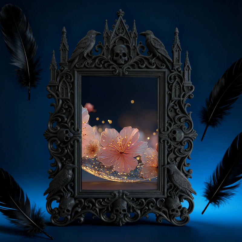 Gothic Dark Frame | Fireplace Mantel Decor, Photo Holder, Wall/Tabletop
