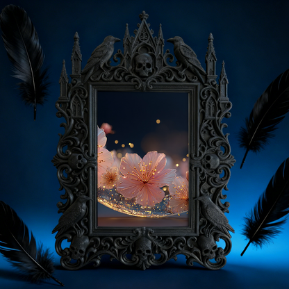 Gothic Dark Frame | Fireplace Mantel Decor, Photo Holder, Wall/Tabletop