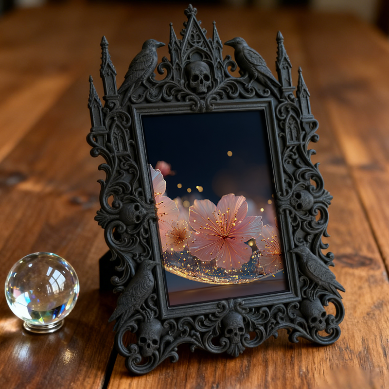 Gothic Dark Frame | Fireplace Mantel Decor, Photo Holder, Wall/Tabletop