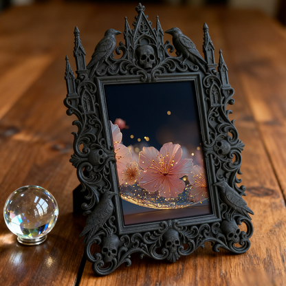 Gothic Dark Frame | Fireplace Mantel Decor, Photo Holder, Wall/Tabletop