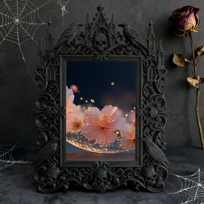 Gothic Dark Frame | Fireplace Mantel Decor, Photo Holder, Wall/Tabletop