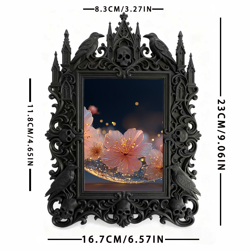 Gothic Dark Frame | Fireplace Mantel Decor, Photo Holder, Wall/Tabletop