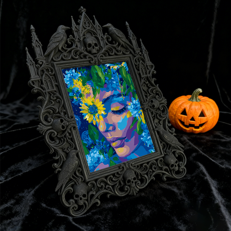 Gothic Dark Frame | Dollhouse Display Decor, Mini Photo Frame, Waterproof Plastic