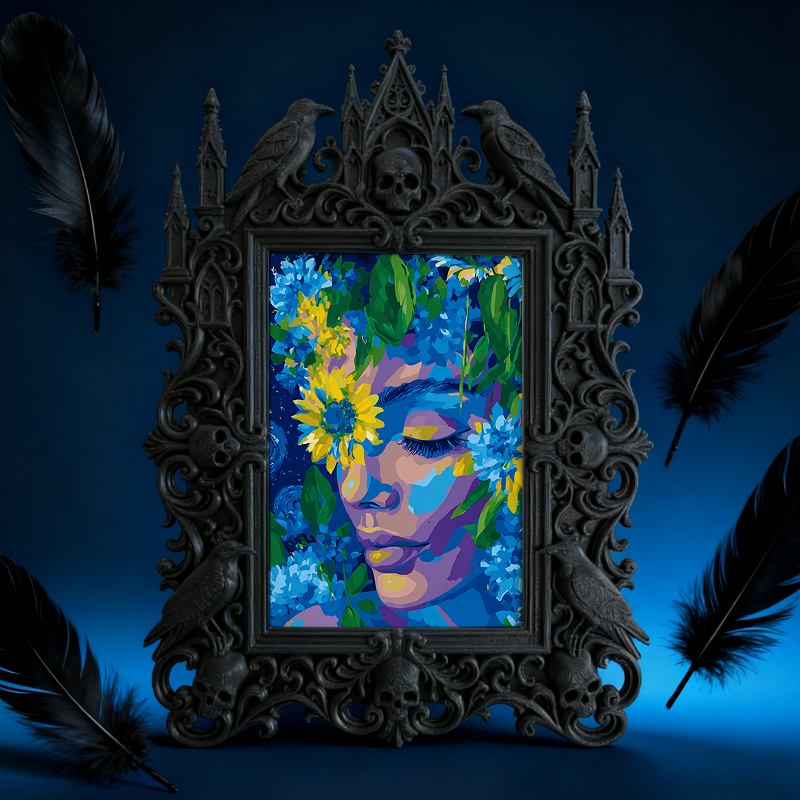 Gothic Dark Frame | Dollhouse Display Decor, Mini Photo Frame, Waterproof Plastic