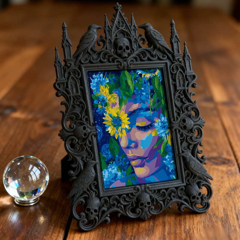 Gothic Dark Frame | Dollhouse Display Decor, Mini Photo Frame, Waterproof Plastic