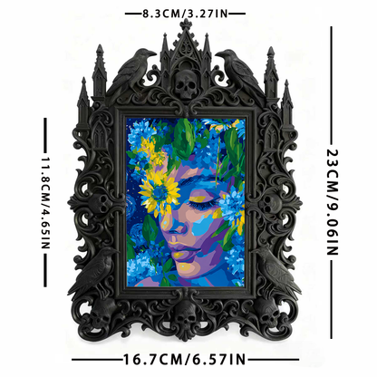 Gothic Dark Frame | Dollhouse Display Decor, Mini Photo Frame, Waterproof Plastic