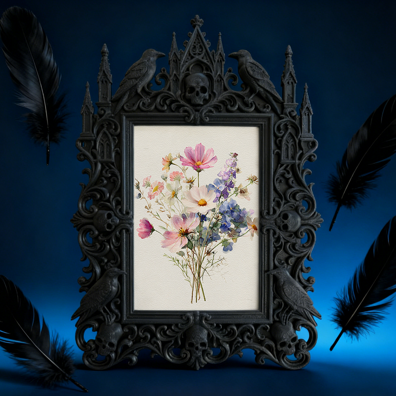 Gothic Dark Frame | Plant Corner Accent, Photo Ornament, Dual-use