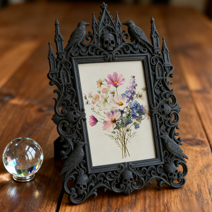 Gothic Dark Frame | Plant Corner Accent, Photo Ornament, Dual-use