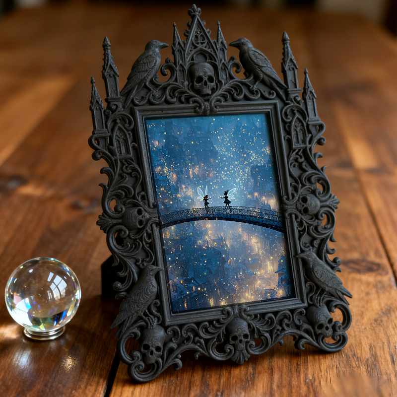 Gothic Dark Frame | Tattoo Studio Wall Decor, Photo Display, Waterproof Plastic Frame