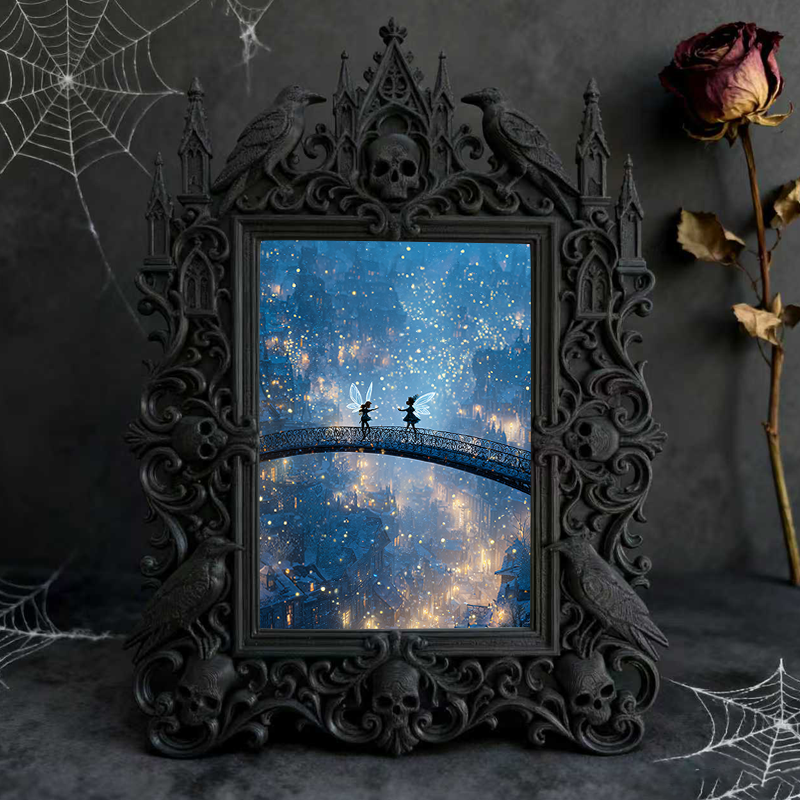 Gothic Dark Frame | Tattoo Studio Wall Decor, Photo Display, Waterproof Plastic Frame