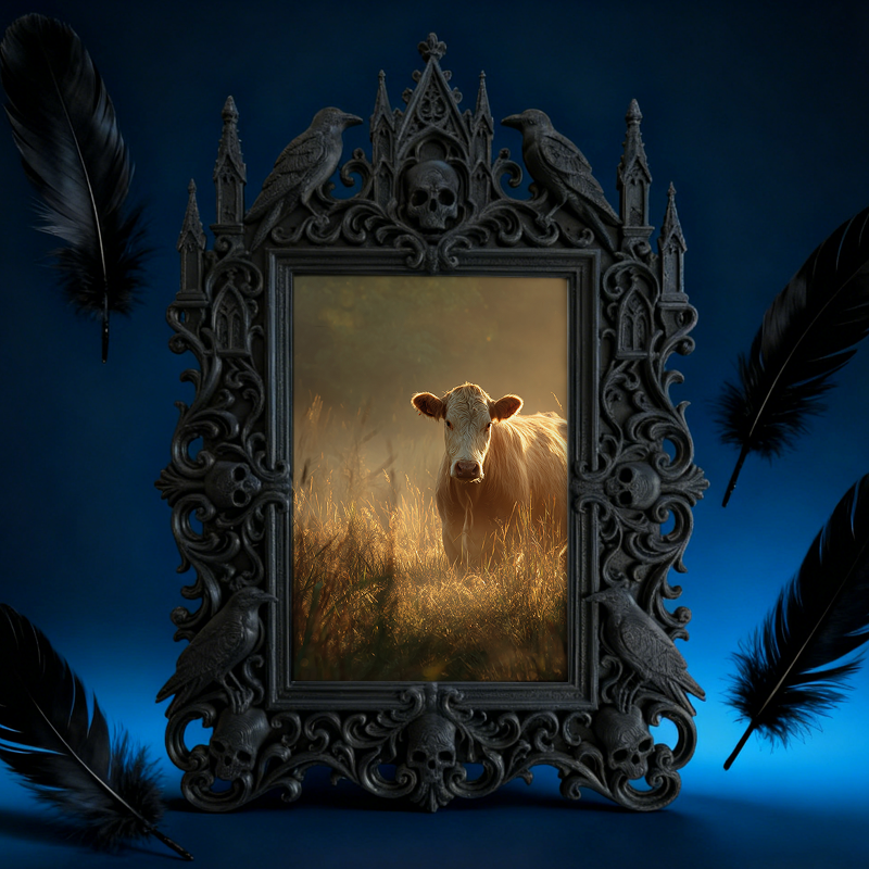 Gothic Dark Frame | Vintage Clothing Store Decor, Photo Ornament, Waterproof Plastic