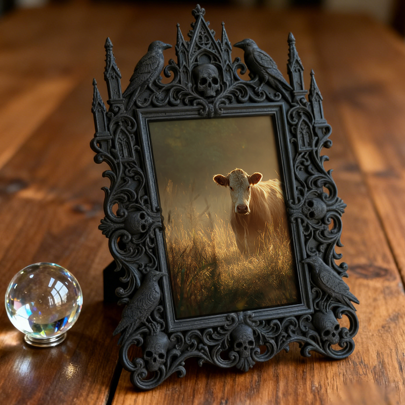 Gothic Dark Frame | Vintage Clothing Store Decor, Photo Ornament, Waterproof Plastic