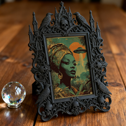 Gothic Dark Frame | Handmade Candle Shop Decor, Photo Prop, Dual-use Wall/Desktop