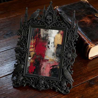Gothic Dark Frame | Resin Art Studio Decor, Photo Frame, Waterproof Plastic