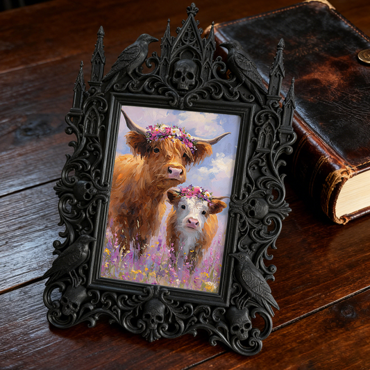 Gothic Dark Frame | Pet Grooming Shop Decor, Pet Photo Holder, Wall/Tabletop