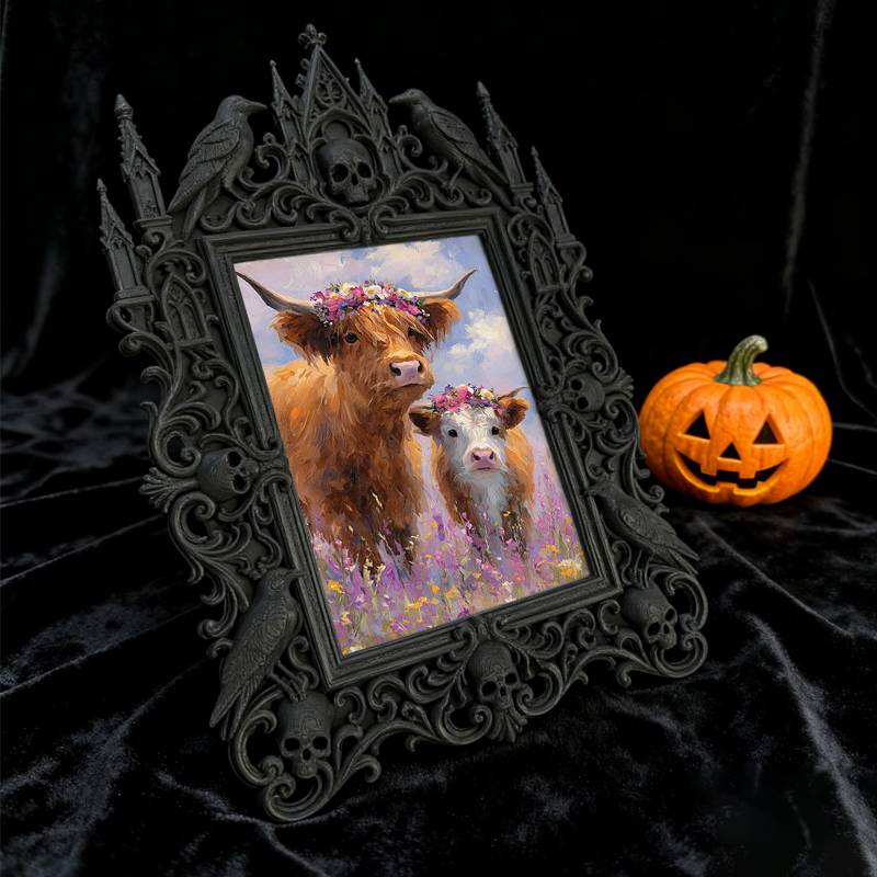 Gothic Dark Frame | Pet Grooming Shop Decor, Pet Photo Holder, Wall/Tabletop