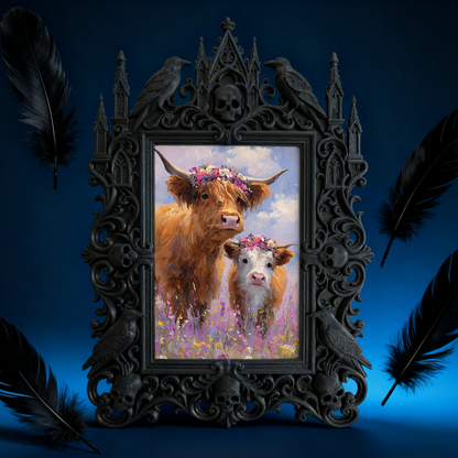Gothic Dark Frame | Pet Grooming Shop Decor, Pet Photo Holder, Wall/Tabletop