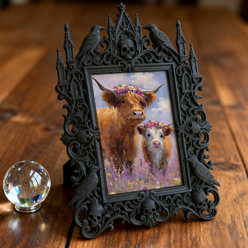 Gothic Dark Frame | Pet Grooming Shop Decor, Pet Photo Holder, Wall/Tabletop