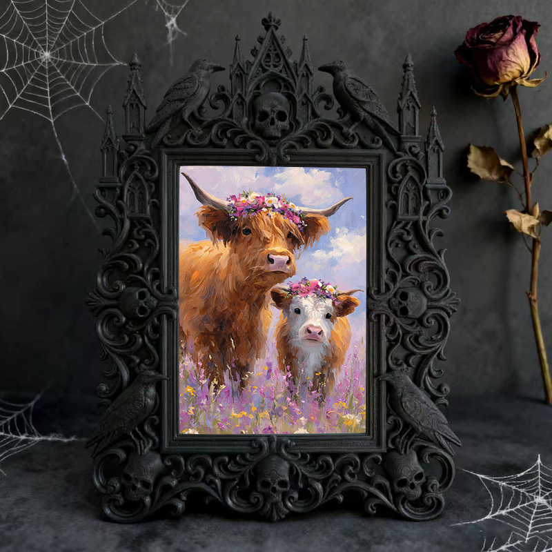 Gothic Dark Frame | Pet Grooming Shop Decor, Pet Photo Holder, Wall/Tabletop