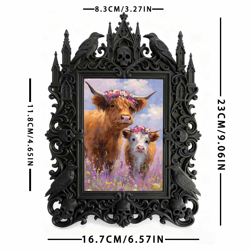 Gothic Dark Frame | Pet Grooming Shop Decor, Pet Photo Holder, Wall/Tabletop