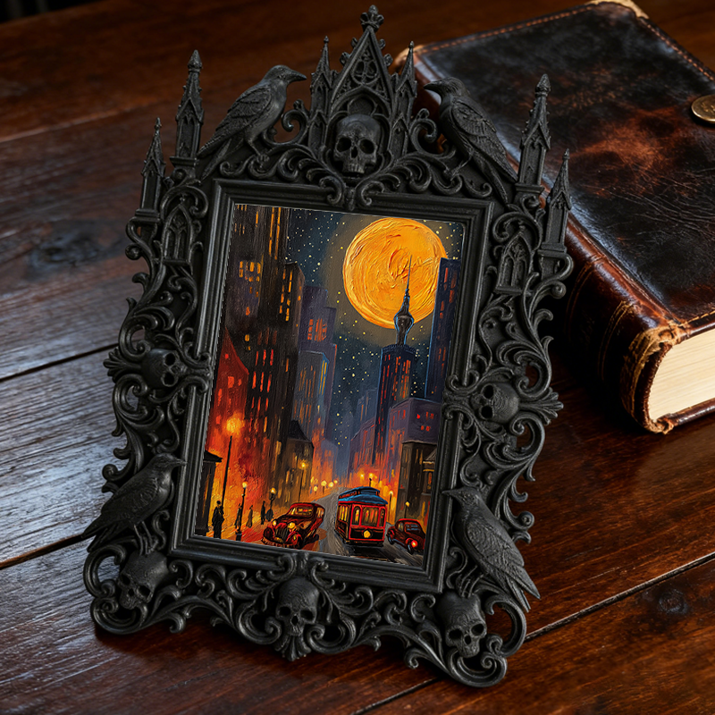 Gothic Dark Frame | Vinyl Record Store Decor, Photo Ornament, Waterproof Plastic Frame