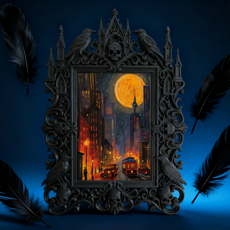 Gothic Dark Frame | Vinyl Record Store Decor, Photo Ornament, Waterproof Plastic Frame