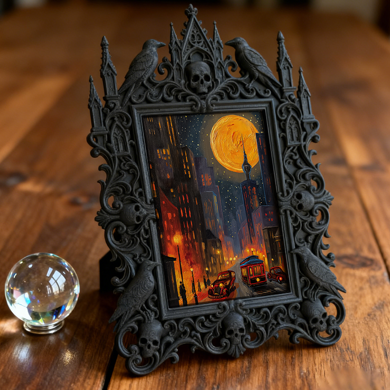 Gothic Dark Frame | Vinyl Record Store Decor, Photo Ornament, Waterproof Plastic Frame