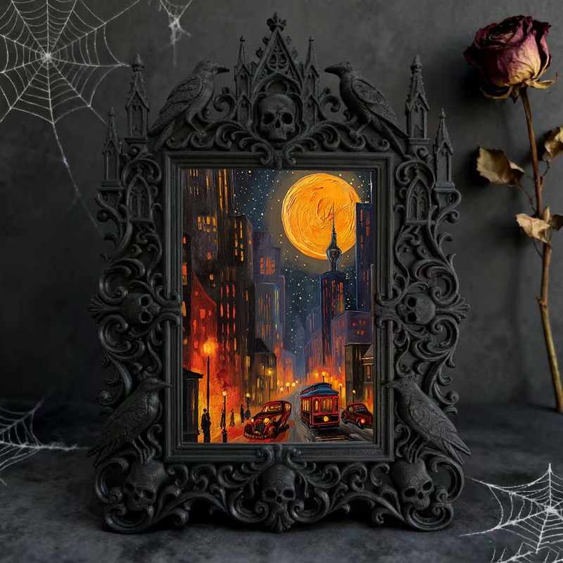 Gothic Dark Frame | Vinyl Record Store Decor, Photo Ornament, Waterproof Plastic Frame