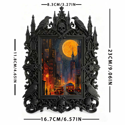 Gothic Dark Frame | Vinyl Record Store Decor, Photo Ornament, Waterproof Plastic Frame