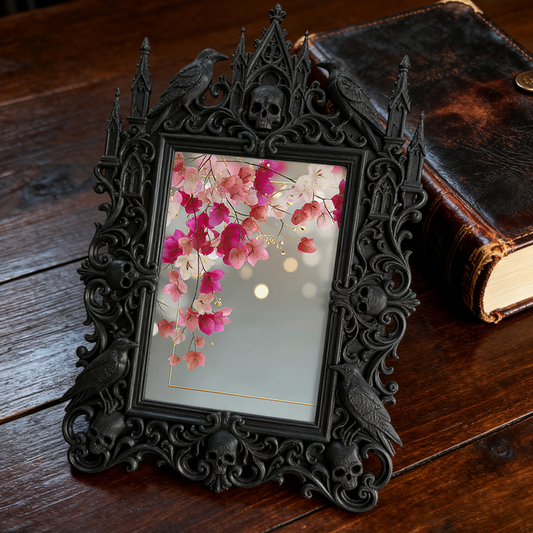 Gothic Dark Frame | Handmade Jewelry Shop Decor, Photo Frame, Waterproof Plastic