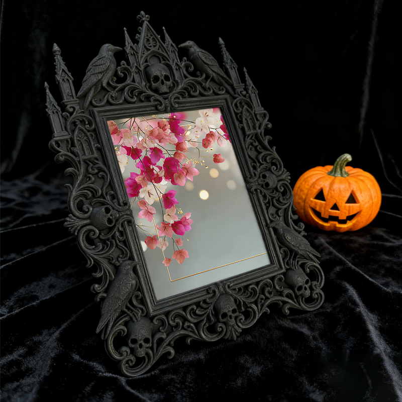 Gothic Dark Frame | Handmade Jewelry Shop Decor, Photo Frame, Waterproof Plastic