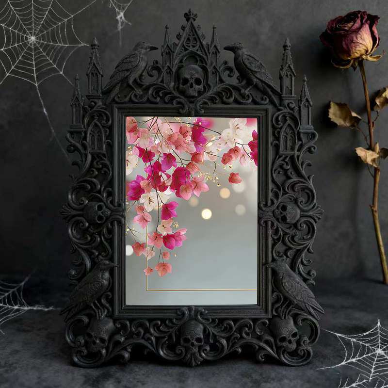 Gothic Dark Frame | Handmade Jewelry Shop Decor, Photo Frame, Waterproof Plastic