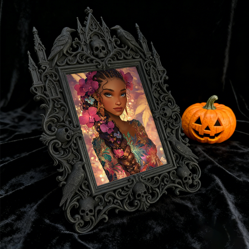 Gothic Dark Frame | Horror Movie Merch Shop Decor, Photo Ornament, Dual-use