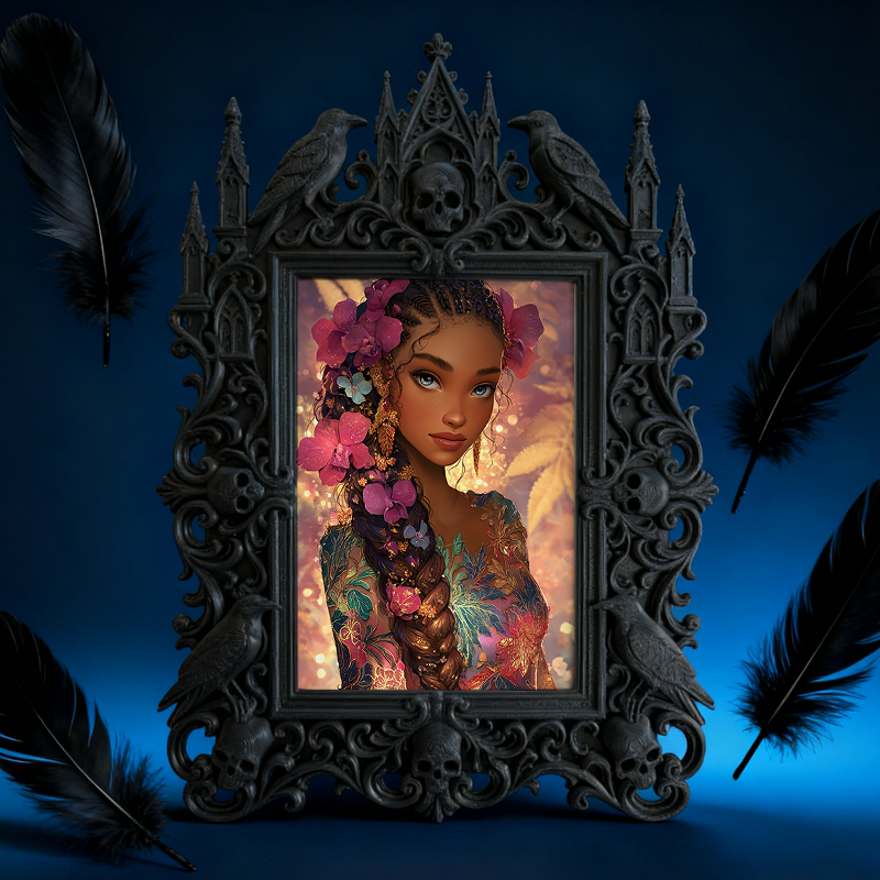 Gothic Dark Frame | Horror Movie Merch Shop Decor, Photo Ornament, Dual-use