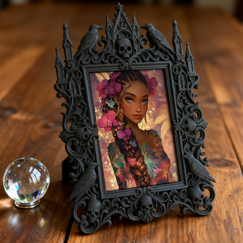 Gothic Dark Frame | Horror Movie Merch Shop Decor, Photo Ornament, Dual-use