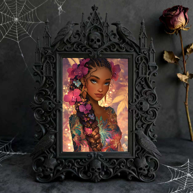 Gothic Dark Frame | Horror Movie Merch Shop Decor, Photo Ornament, Dual-use