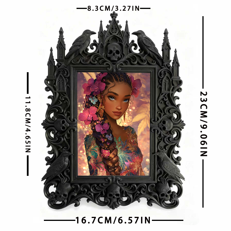 Gothic Dark Frame | Horror Movie Merch Shop Decor, Photo Ornament, Dual-use