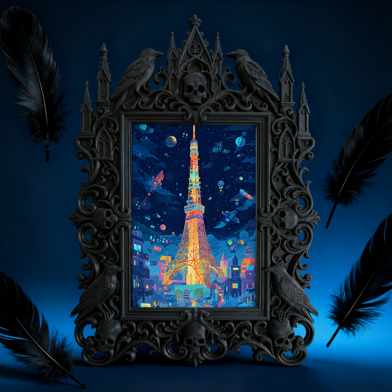 Gothic Dark Frame | Pottery Studio Decor, Photo Display, Wall/Tabletop